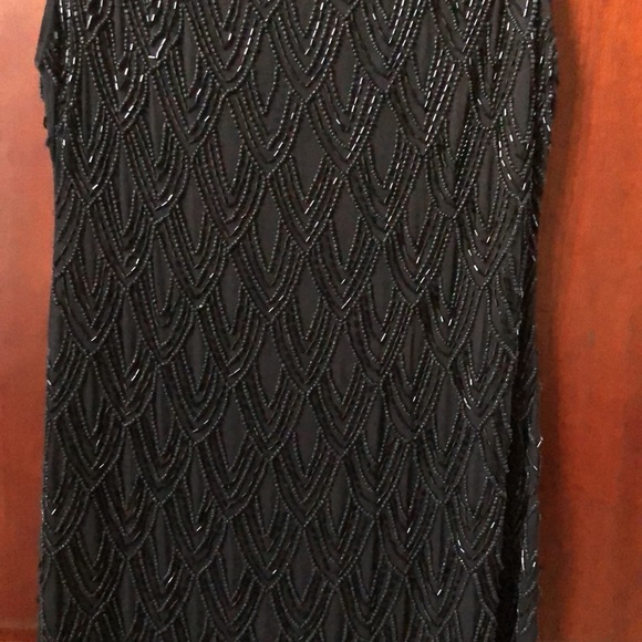 Alice + Olivia Augustine Dress. Size 8. Silk Black Beaded. - Picture 2 of 14